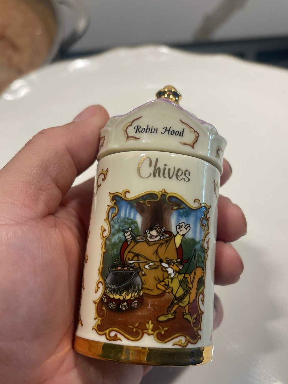 Vintage Lenox Disney Robin Hood spice jar